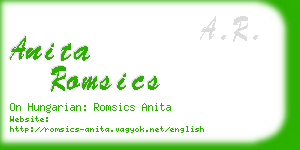 anita romsics business card